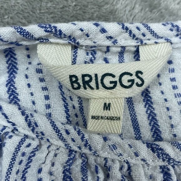 Briggs Women’s Striped Linen Blend Midi Dress With Tie Waist d0115 - Picture 3 of 6